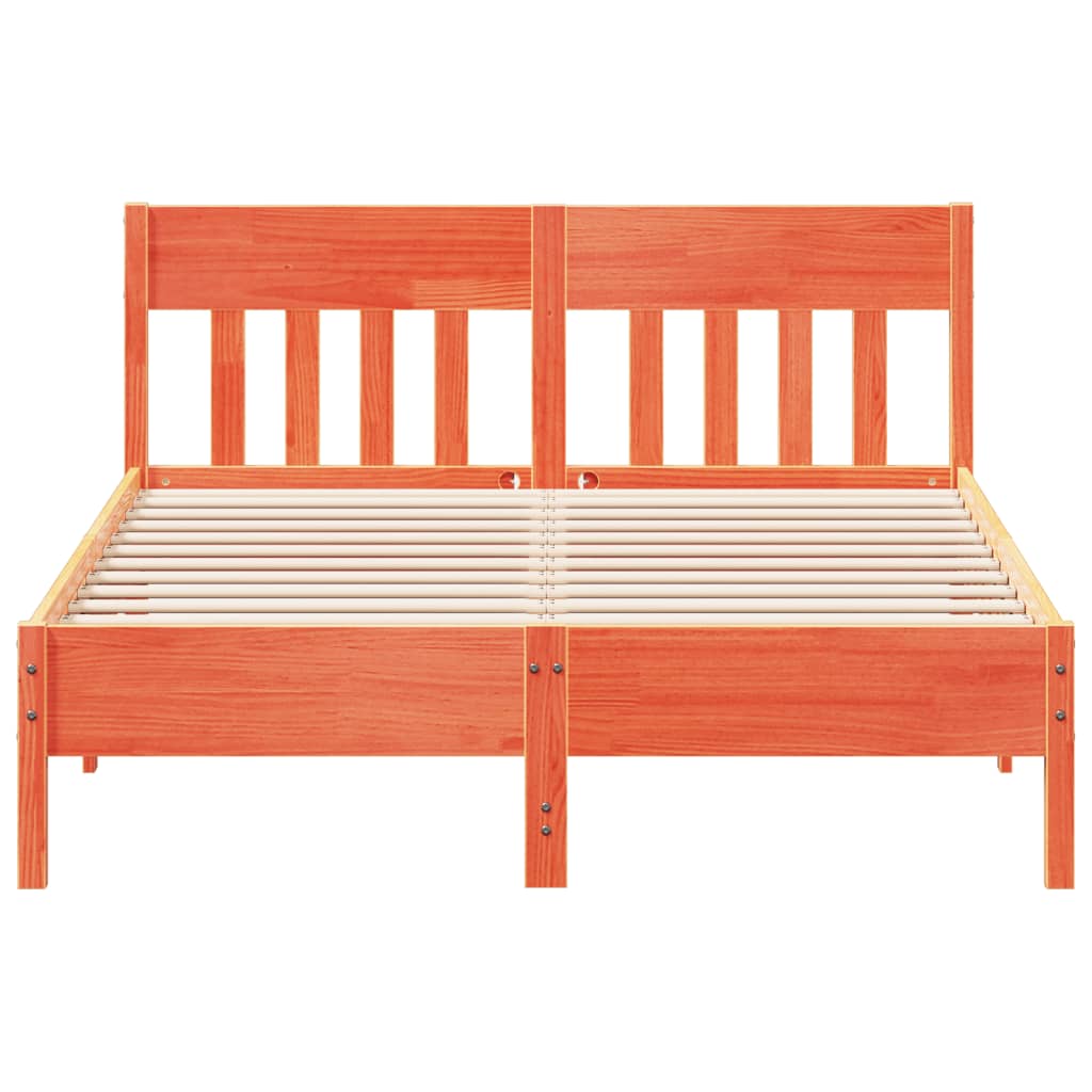 Massivholzbett ohne Matratze Wachsbraun 120x190 cm Kiefernholz