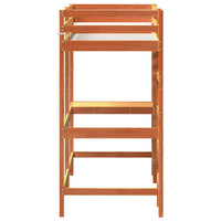 Thumbnail for Hochbett mit Schreibtisch Wachsbraun 80x200cm Massivholz Kiefer