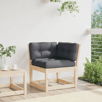 Thumbnail for Garten-Ecksofa mit Kissen 73x73x78 cm Massivholz Kiefer