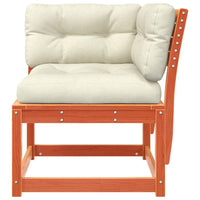 Thumbnail for Garten-Ecksofa mit Kissen Wachsbraun Massivholz Kiefer