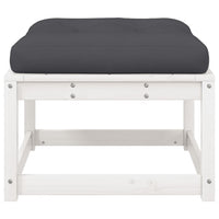 Thumbnail for Gartenhocker mit Kissen Weiß Massivholz Kiefer