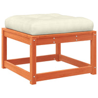 Thumbnail for Gartenhocker mit Kissen Wachsbraun Massivholz Kiefer