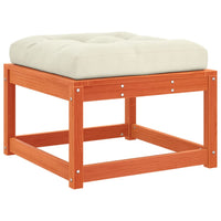 Thumbnail for Gartenhocker mit Kissen Wachsbraun Massivholz Kiefer