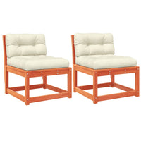 Thumbnail for Gartensofas mit Kissen 2 Stk. Wachsbraun Massivholz Kiefer