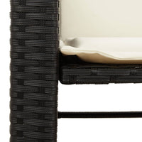 Thumbnail for Gartensofa 2-Sitzer mit Tisch und Hockern Schwarz Poly Rattan
