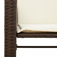 Thumbnail for Gartensofa 2-Sitzer mit Tisch und Hockern Braun Poly Rattan