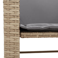 Thumbnail for Gartensofa 2-Sitzer mit Tisch und Hockern Beige Poly Rattan