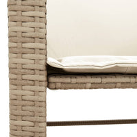 Thumbnail for Gartensofa 2-Sitzer mit Tisch und Hockern Beige Poly Rattan