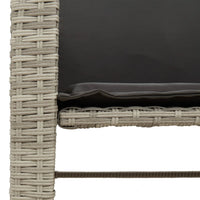 Thumbnail for Gartensofa 2-Sitzer mit Tisch und Hockern Hellgrau Poly Rattan