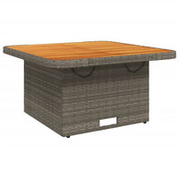 Thumbnail for Gartentisch Grau 80x80x71 cm Poly Rattan und Akazienholz