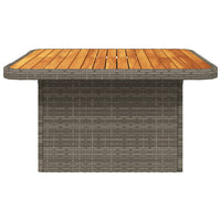 Thumbnail for Gartentisch Grau 80x80x71 cm Poly Rattan und Akazienholz