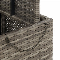 Thumbnail for Gartentisch Grau 80x80x71 cm Poly Rattan und Akazienholz