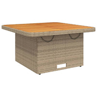 Thumbnail for Gartentisch Beige 80x80x71 cm Poly Rattan und Akazienholz