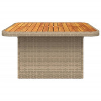Thumbnail for Gartentisch Beige 80x80x71 cm Poly Rattan und Akazienholz