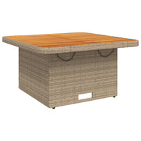 Thumbnail for Gartentisch Beige 80x80x71 cm Poly Rattan und Akazienholz