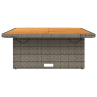 Thumbnail for Gartentisch Grau 110x110x71 cm Poly Rattan und Akazienholz