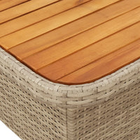 Thumbnail for Gartentisch Beige 110x110x71 cm Poly Rattan und Akazienholz