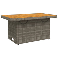 Thumbnail for Gartentisch Grau 90x55x71 cm Poly Rattan und Akazienholz