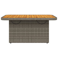 Thumbnail for Gartentisch Grau 90x55x71 cm Poly Rattan und Akazienholz