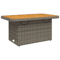 Thumbnail for Gartentisch Grau 90x55x71 cm Poly Rattan und Akazienholz