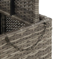 Thumbnail for Gartentisch Grau 90x55x71 cm Poly Rattan und Akazienholz