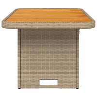 Thumbnail for Gartentisch Beige 90x55x71 cm Poly Rattan und Akazienholz