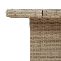 Thumbnail for Gartentisch Beige 90x55x71 cm Poly Rattan und Akazienholz