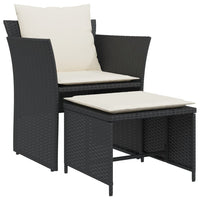 Thumbnail for Gartenstuhl mit Fußhocker Schwarz Poly Rattan