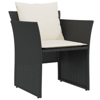 Thumbnail for Gartenstuhl mit Fußhocker Schwarz Poly Rattan