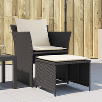 Thumbnail for Gartenstuhl mit Fußhocker Schwarz Poly Rattan