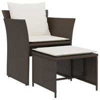 Thumbnail for Gartenstuhl mit Fußhocker Braun Poly Rattan