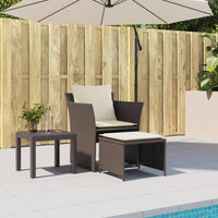 Thumbnail for Gartenstuhl mit Fußhocker Braun Poly Rattan