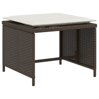 Thumbnail for Gartenstuhl mit Fußhocker Braun Poly Rattan