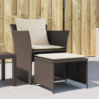 Thumbnail for Gartenstuhl mit Fußhocker Braun Poly Rattan