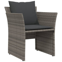 Thumbnail for Gartenstuhl mit Fußhocker Grau Poly Rattan
