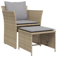 Thumbnail for Gartenstuhl mit Fußhocker Beige Poly Rattan