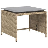 Thumbnail for Gartenstuhl mit Fußhocker Beige Poly Rattan
