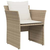 Thumbnail for Gartenstuhl mit Fußhocker Beige Poly Rattan