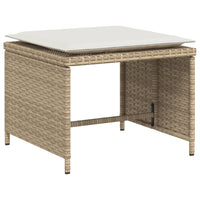 Thumbnail for Gartenstuhl mit Fußhocker Beige Poly Rattan