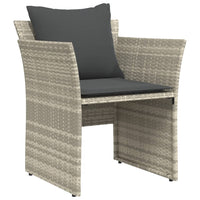 Thumbnail for Gartenstuhl mit Fußhocker Hellgrau Poly Rattan