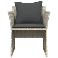 Thumbnail for Gartenstuhl mit Fußhocker Hellgrau Poly Rattan