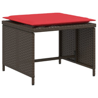 Thumbnail for Gartenstuhl mit Fußhocker Braun Poly Rattan