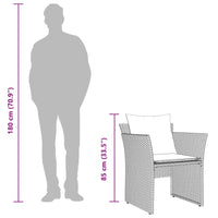 Thumbnail for Gartenstuhl mit Fußhocker Braun Poly Rattan