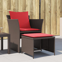Thumbnail for Gartenstuhl mit Fußhocker Braun Poly Rattan