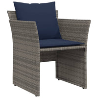 Thumbnail for Gartenstuhl mit Fußhocker Grau Poly Rattan