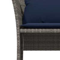 Thumbnail for Gartenstuhl mit Fußhocker Grau Poly Rattan