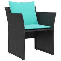 Thumbnail for Gartenstuhl mit Fußhocker Schwarz Poly Rattan