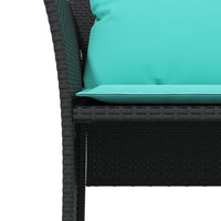 Thumbnail for Gartenstuhl mit Fußhocker Schwarz Poly Rattan