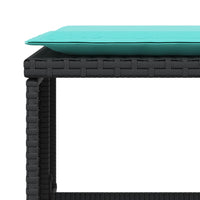 Thumbnail for Gartenstuhl mit Fußhocker Schwarz Poly Rattan