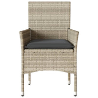 Thumbnail for Gartenstühle mit Kissen 2 Stk. Hellgrau Poly Rattan